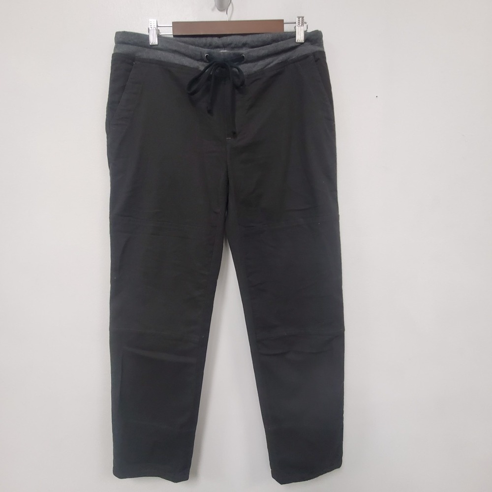 James Perse Mens Pull On Drawstring Pants Size 2 M Black Tapered Leg Cotton